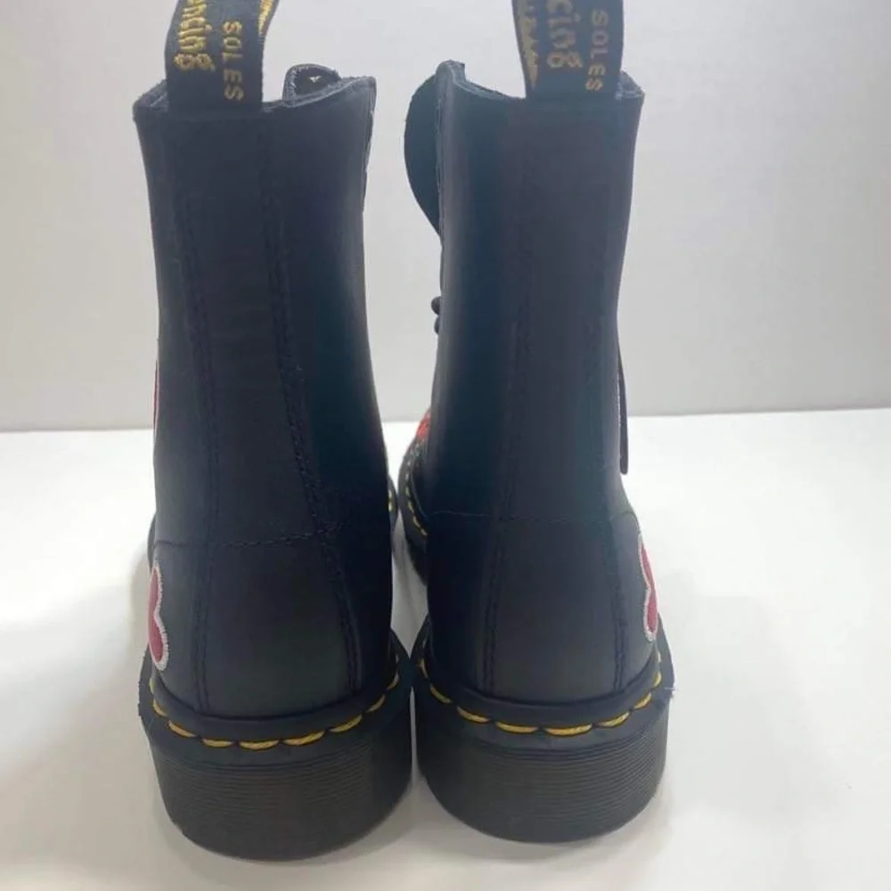 Dr. Martens 1460 Pascal Sequin Hearts Boots - Picture 8 of 12